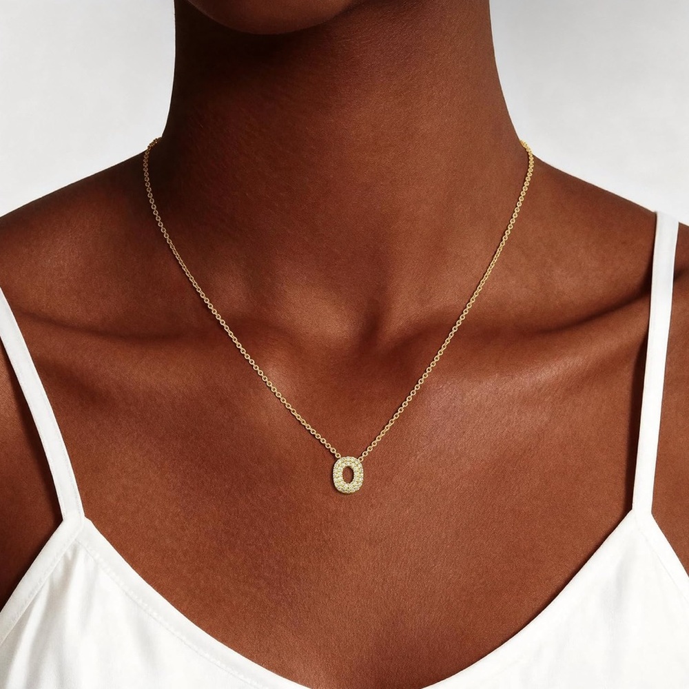Gold Initial O Pendant Necklace - Women Jewelry